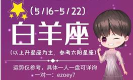 Ezoey徐佩玲白羊座一周运势(5.16-5.22)