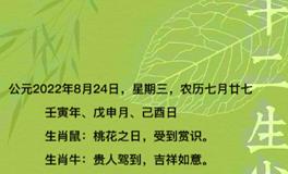 秦阳明每日生肖运势2022年8月24日