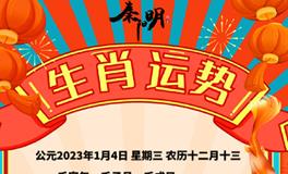 秦阳明每日生肖运势2023年1月4日