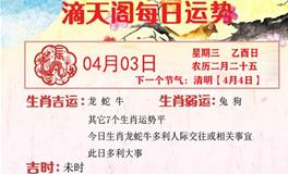 滴天居士2024年4月3日生肖运势