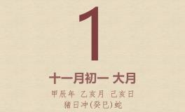 今日老黄历(2024年12月1日)：黄历宜忌、财神方位、特吉生肖、打麻将财位