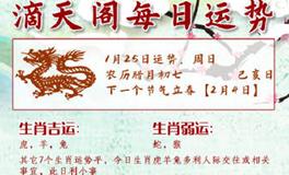 滴天居士2026年1月25日生肖运势