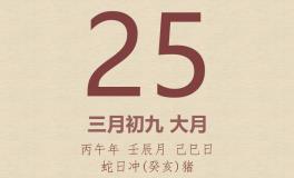 今日老黄历(2026年4月25日)：黄历宜忌、财神方位、特吉生肖、打麻将财位